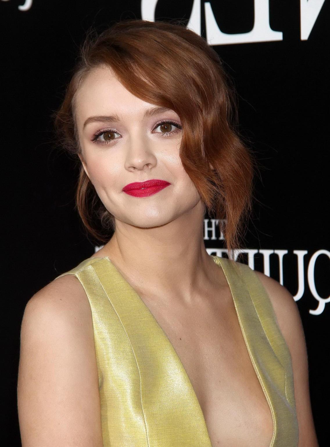 16P Olivia Cooke showing cleavage at The Quiet Ones premiere in LA