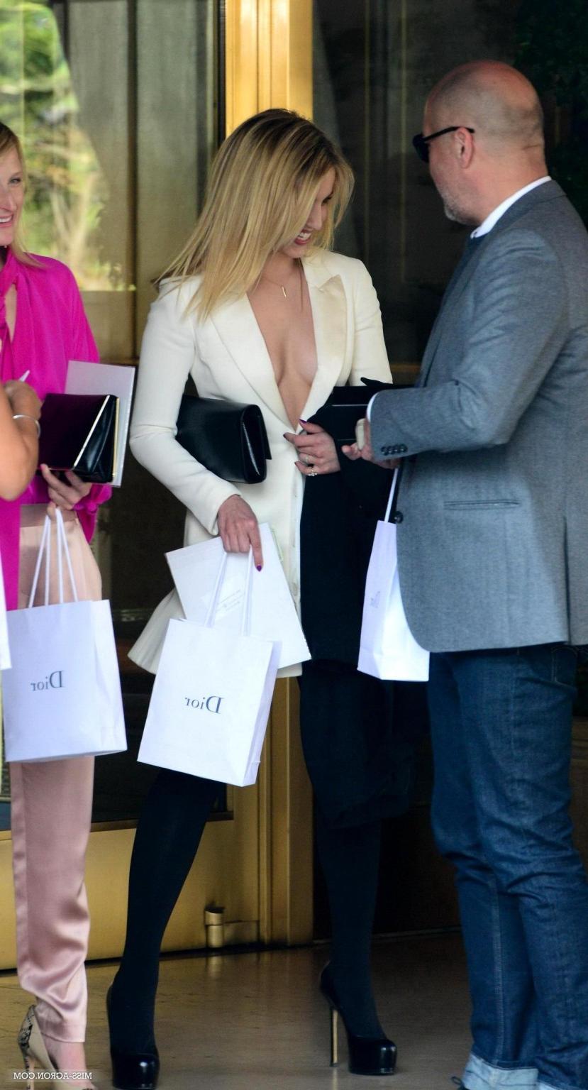 16P Dianna Aragon braless showing huge cleavage at Dior luncheon in LA