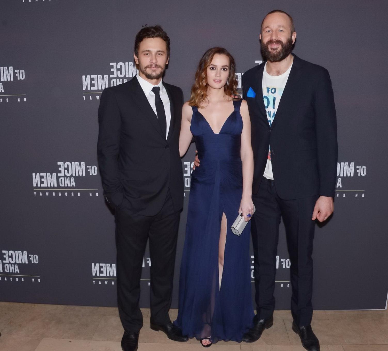 16P Leighton Meester braless showing huge cleavage at the Broadway