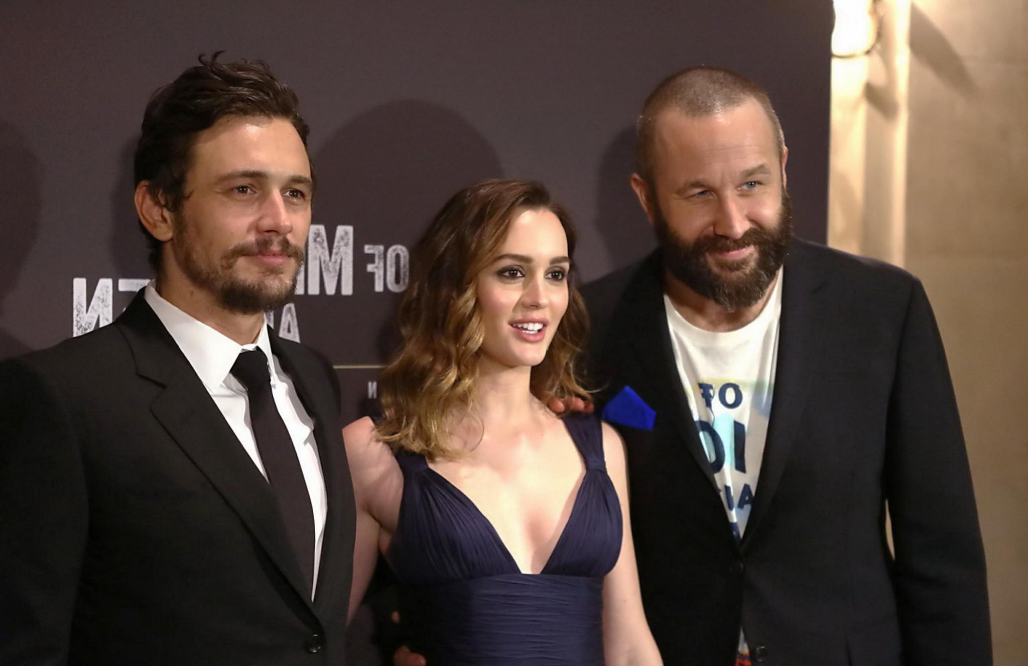 16P Leighton Meester braless showing huge cleavage at the Broadway