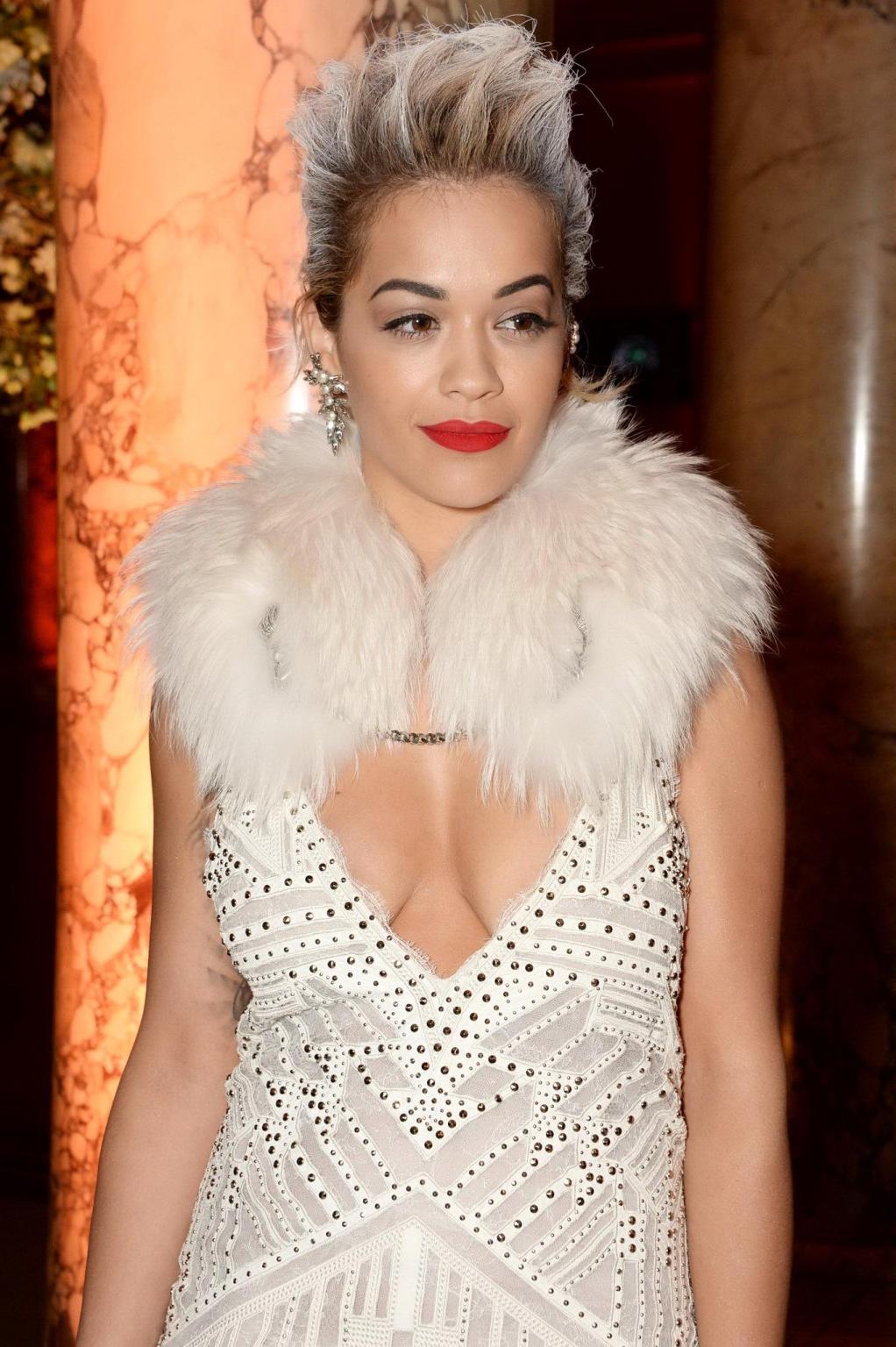 16P Rita Ora showing huge cleavage at The Glamour of Italian Fashion Private Dinner 