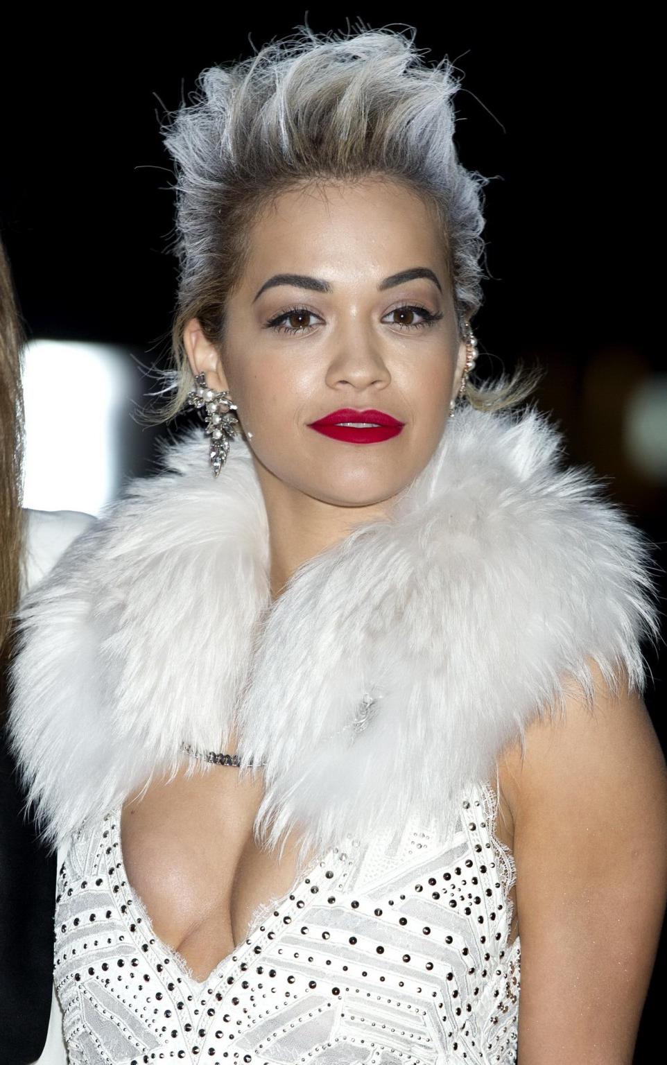 16P Rita Ora showing huge cleavage at The Glamour of Italian Fashion Private Dinner 