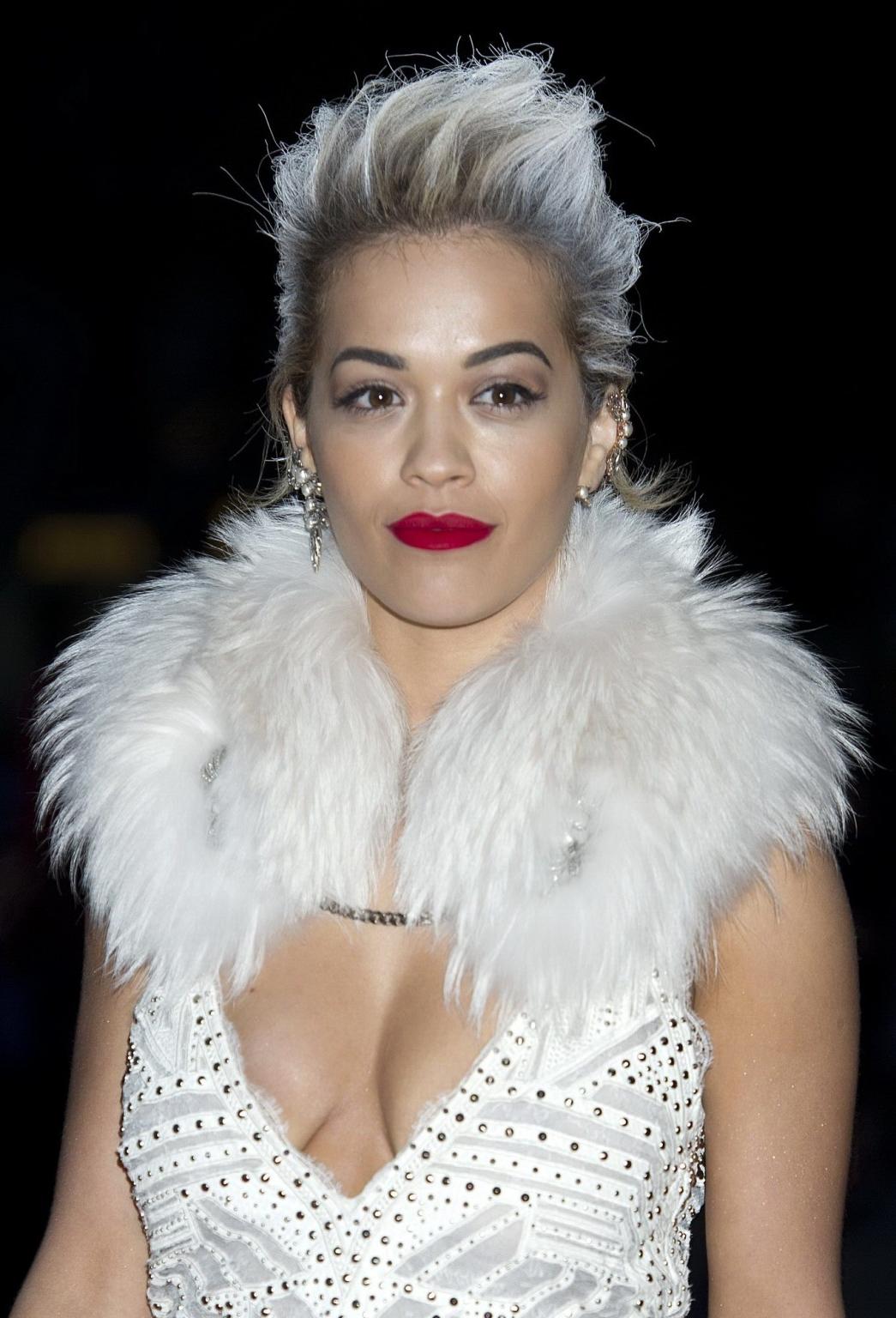 16P Rita Ora showing huge cleavage at The Glamour of Italian Fashion Private Dinner 