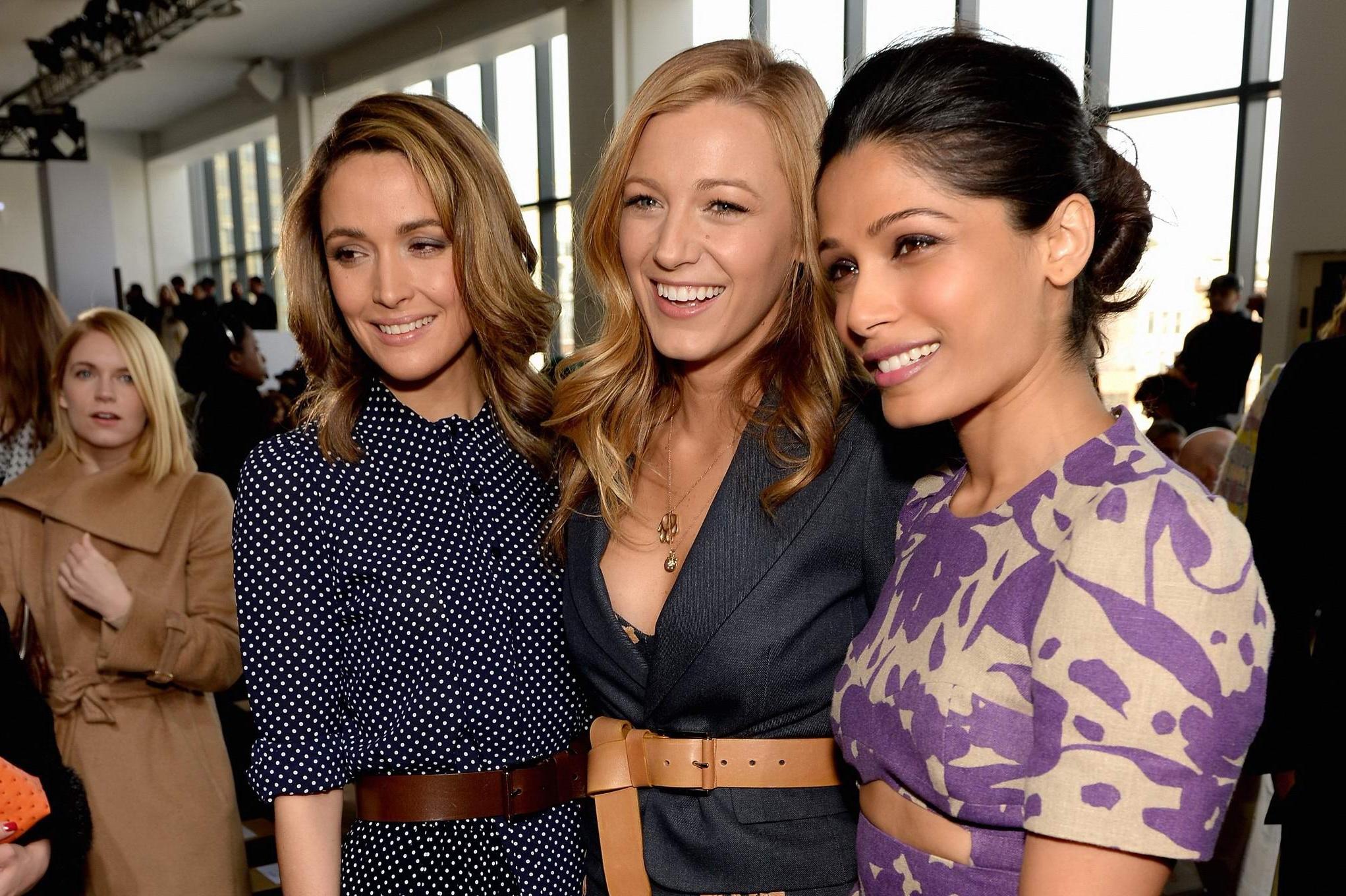 10P Blake Lively showing cleavage at the Michael Kors fashion show in NYC