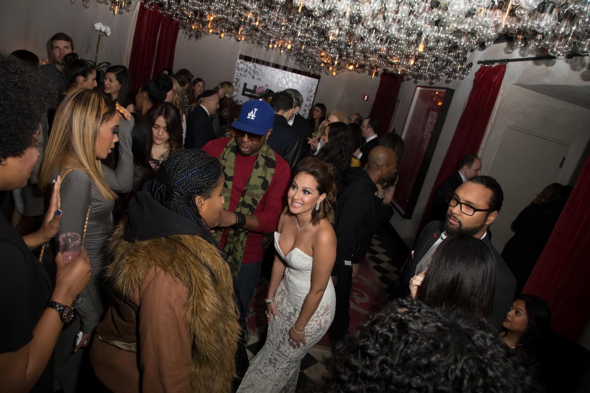 16P Adrienne Bailon showing huge cleavage at the  Effy Jewelry's 35th Anniversary Pa