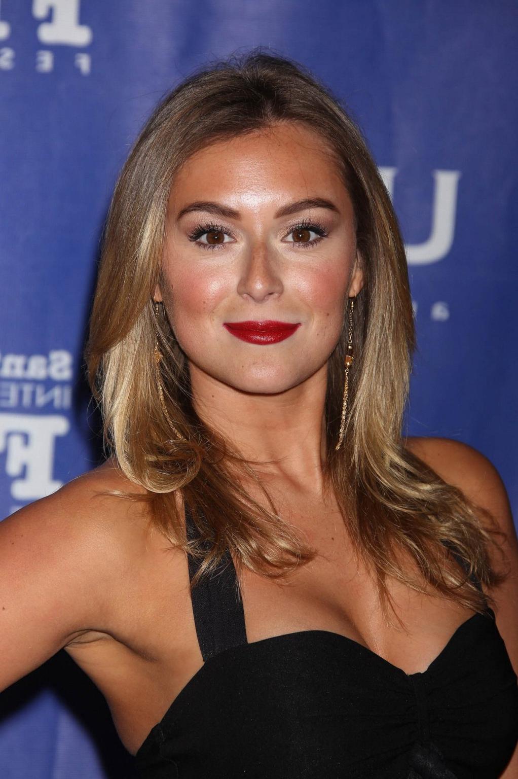 16P Alexa Vega showing big cleavage in a short black backless dress at 29th Santa Ba