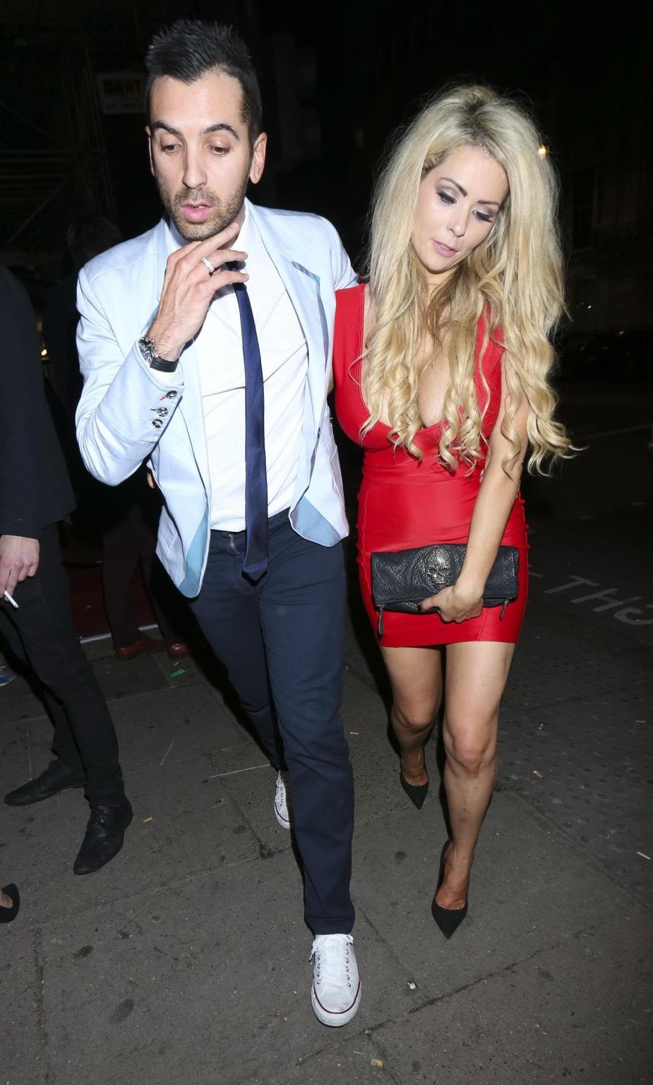 16P Nicola McLean shows panties  huge cleavage wearing a low cut mini dress at the N
