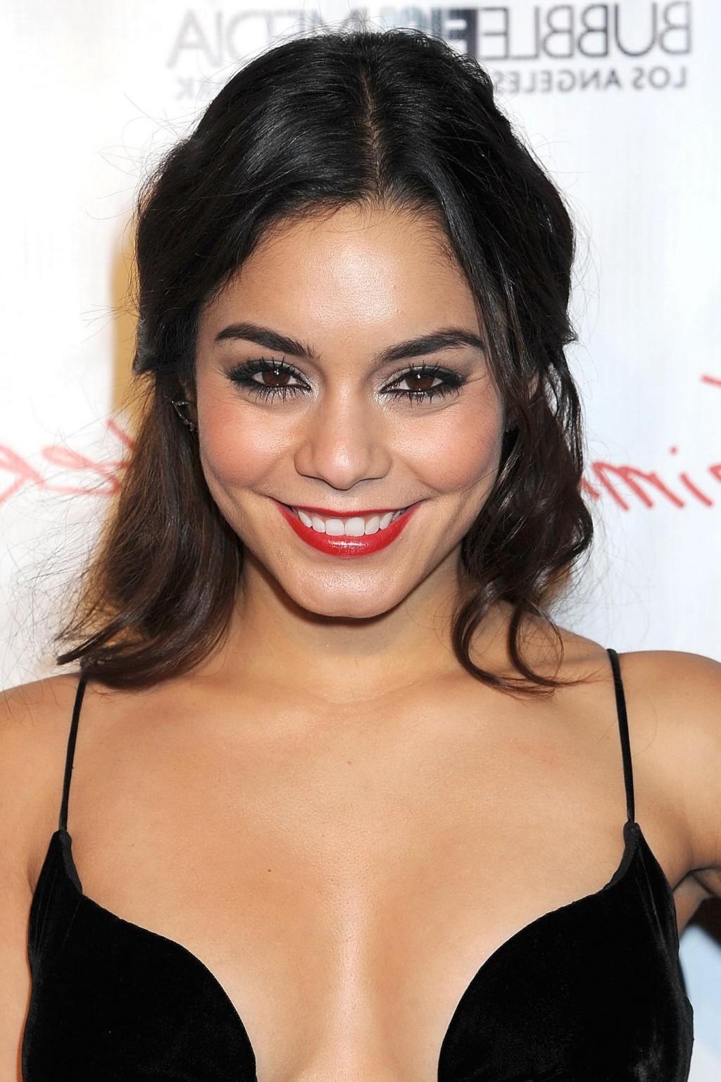 16P Vanessa Hudgens braless showing cleavage at the 'Gimme Shelter' premiere in Holl