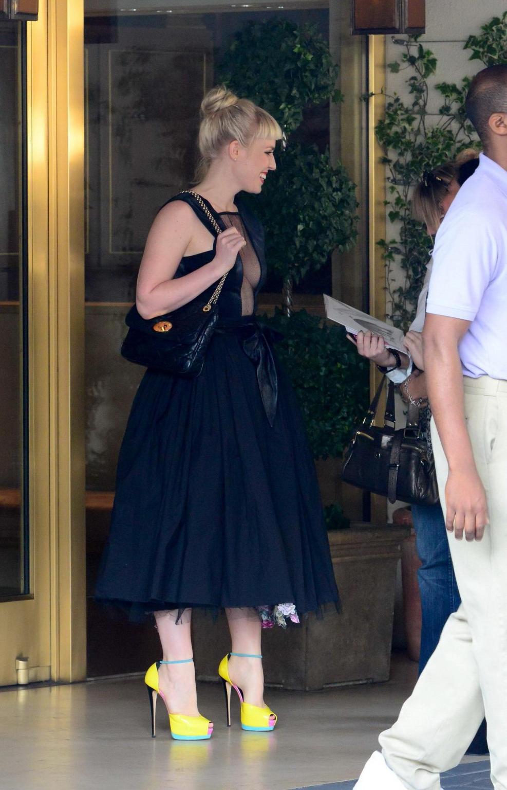 16P Natasha Bedingfield braless showing huge cleavage at the Christian Dior lunch in