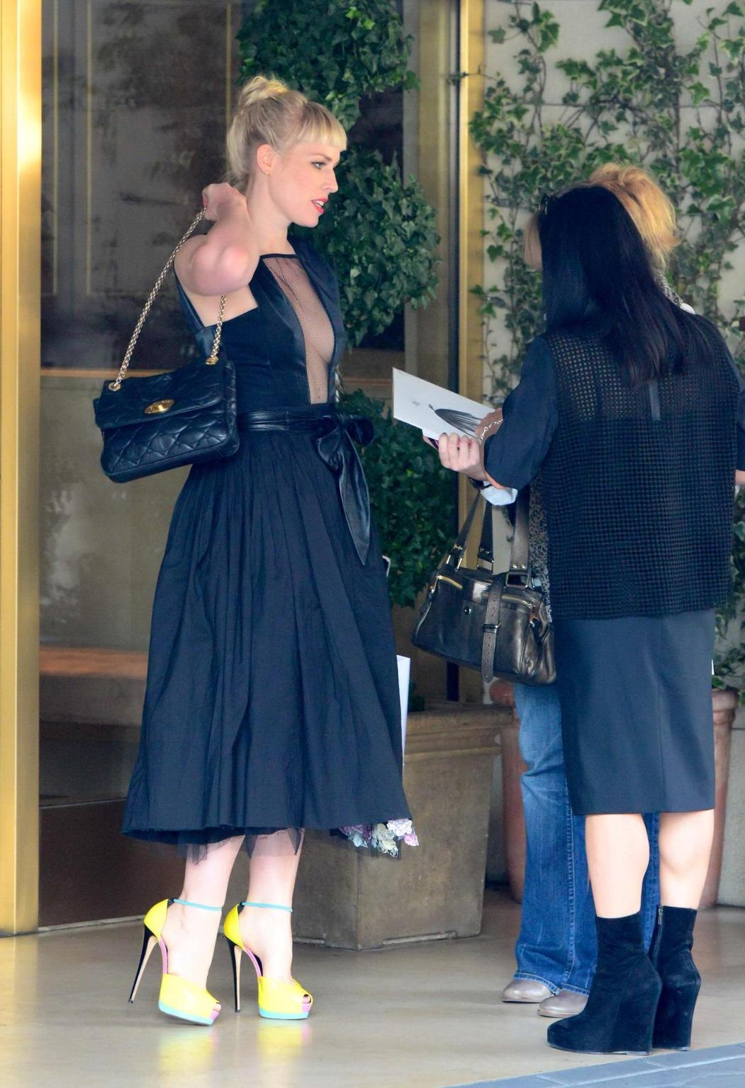 16P Natasha Bedingfield braless showing huge cleavage at the Christian Dior lunch in
