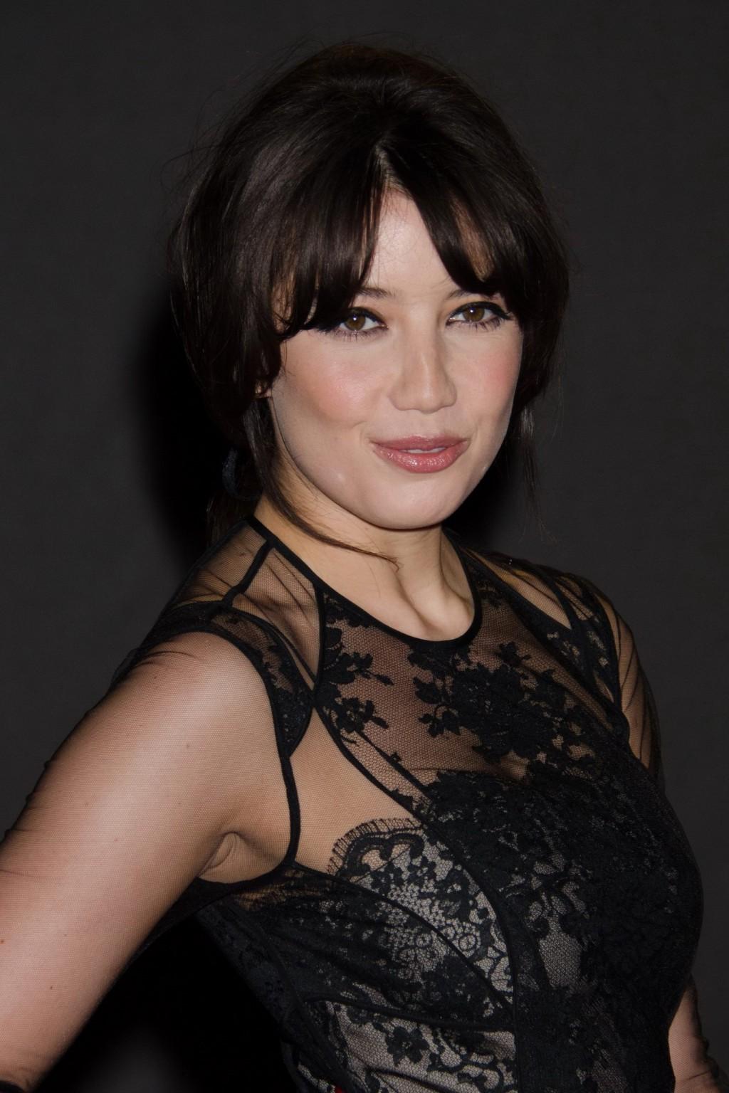 16P Daisy Lowe wearing black partially see-through dress at The British Fashion Awar