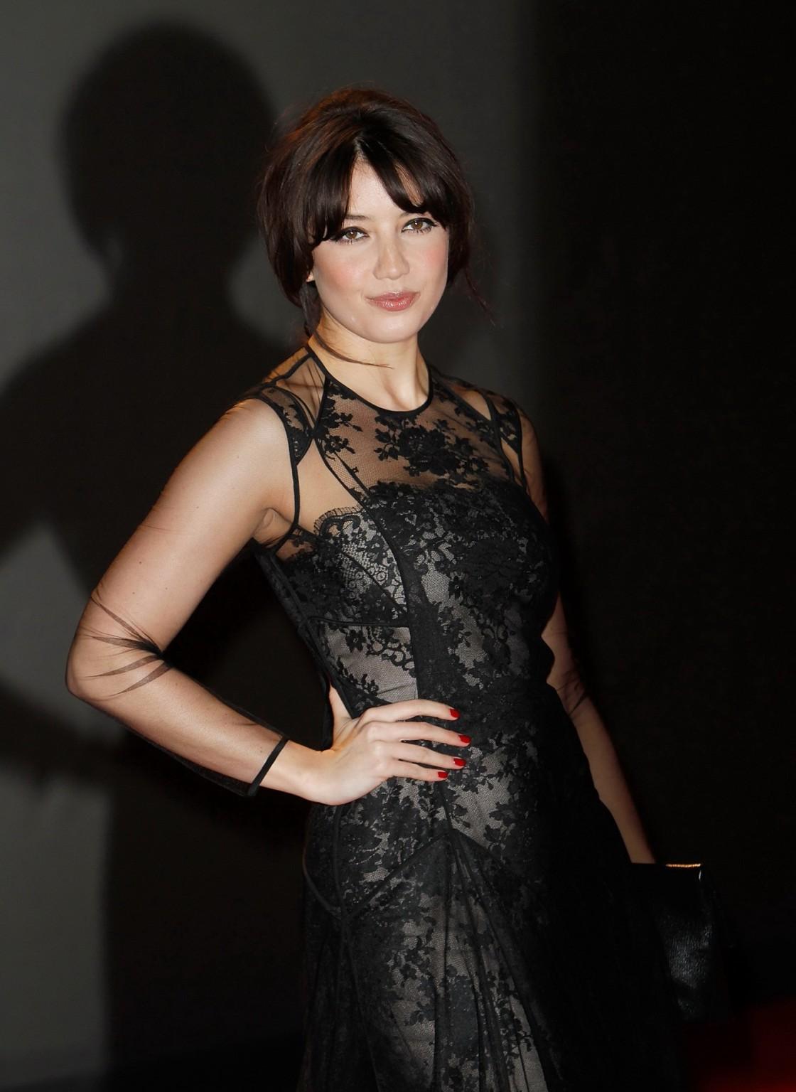 16P Daisy Lowe wearing black partially see-through dress at The British Fashion Awar