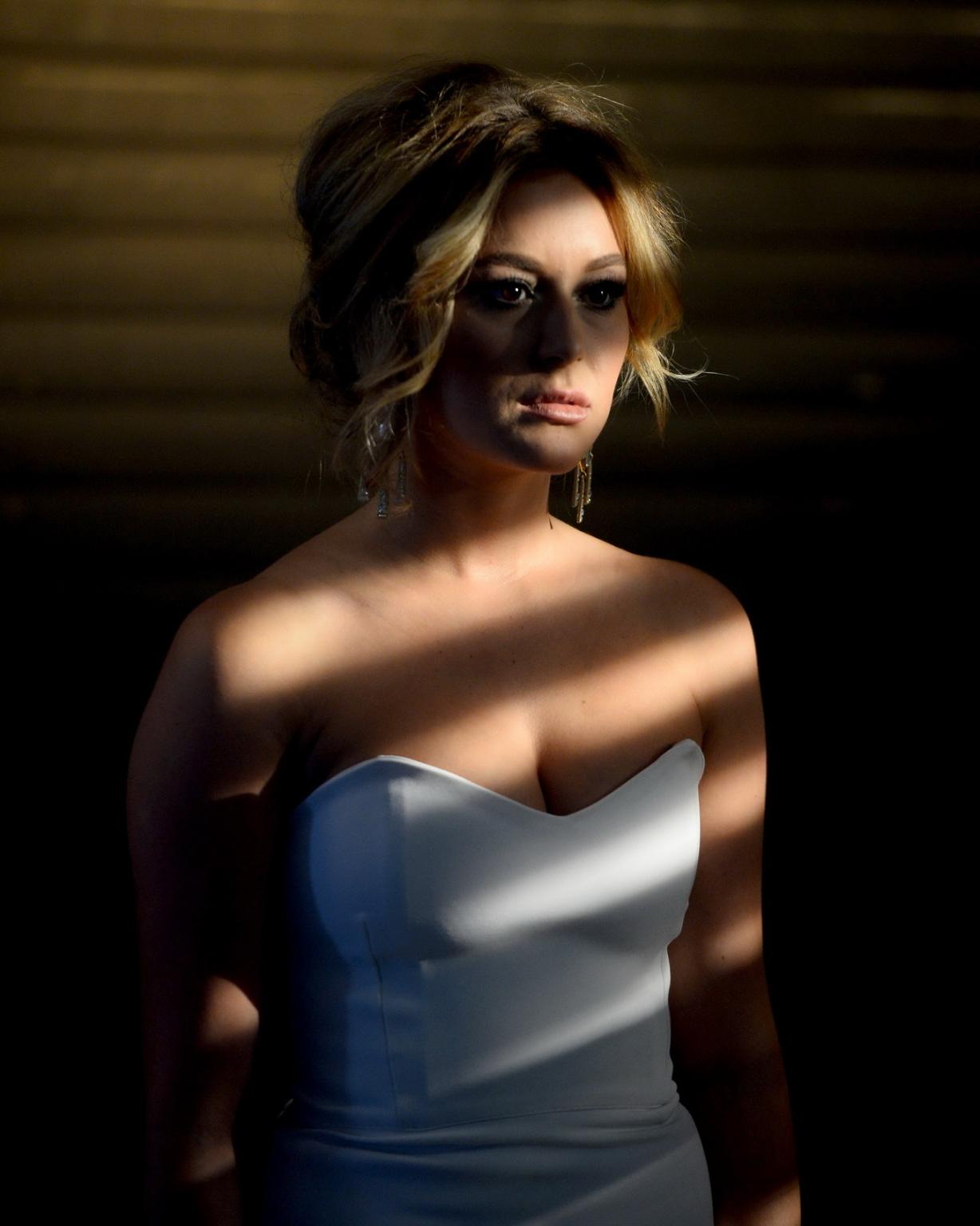 16P Alexa Vega showing huge cleavage on the set of Adrian Vera's 'He Don't Know' mus