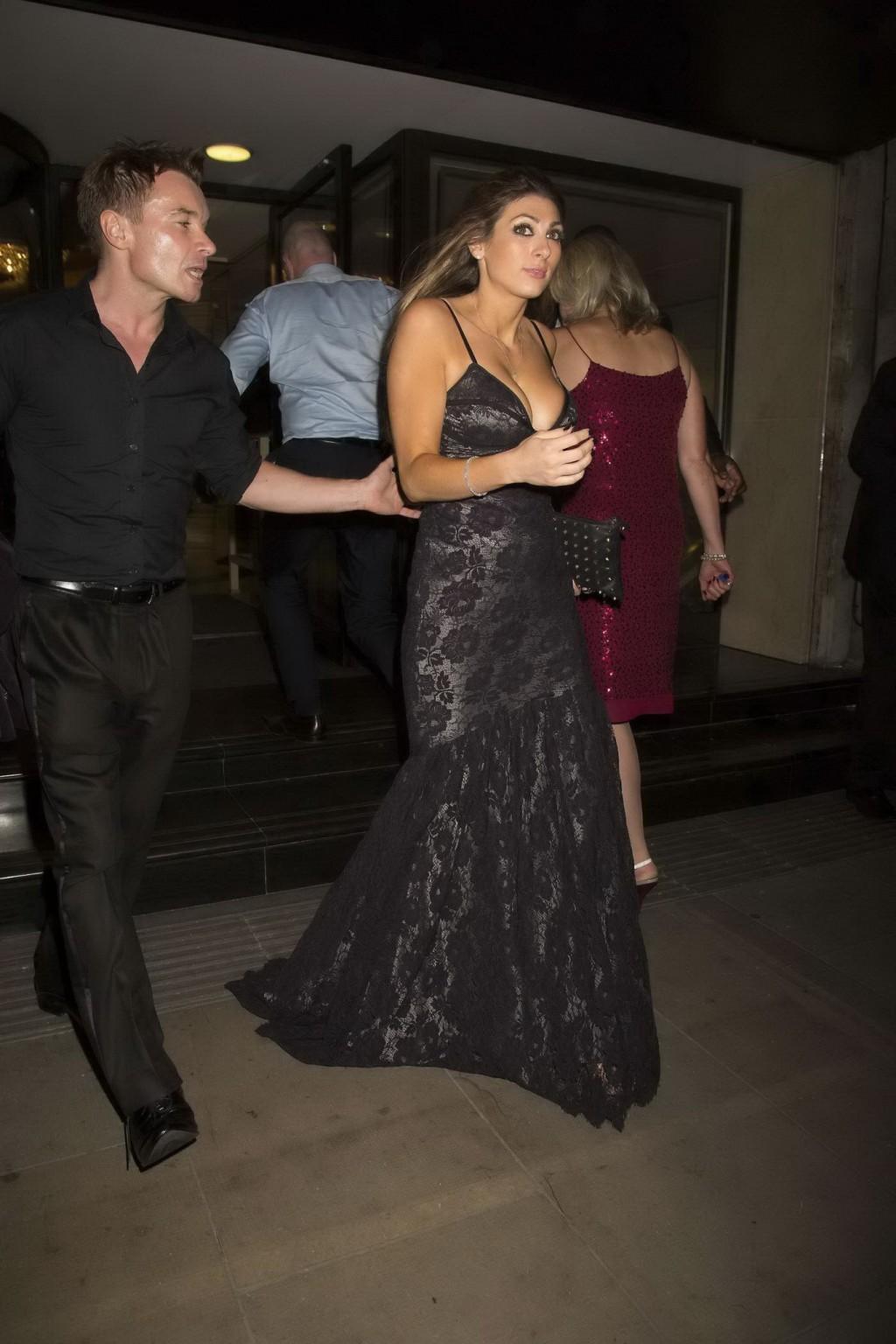 16P Luisa Zissman braless showing huge cleavage at Pride of Britain Awards 2013 in L