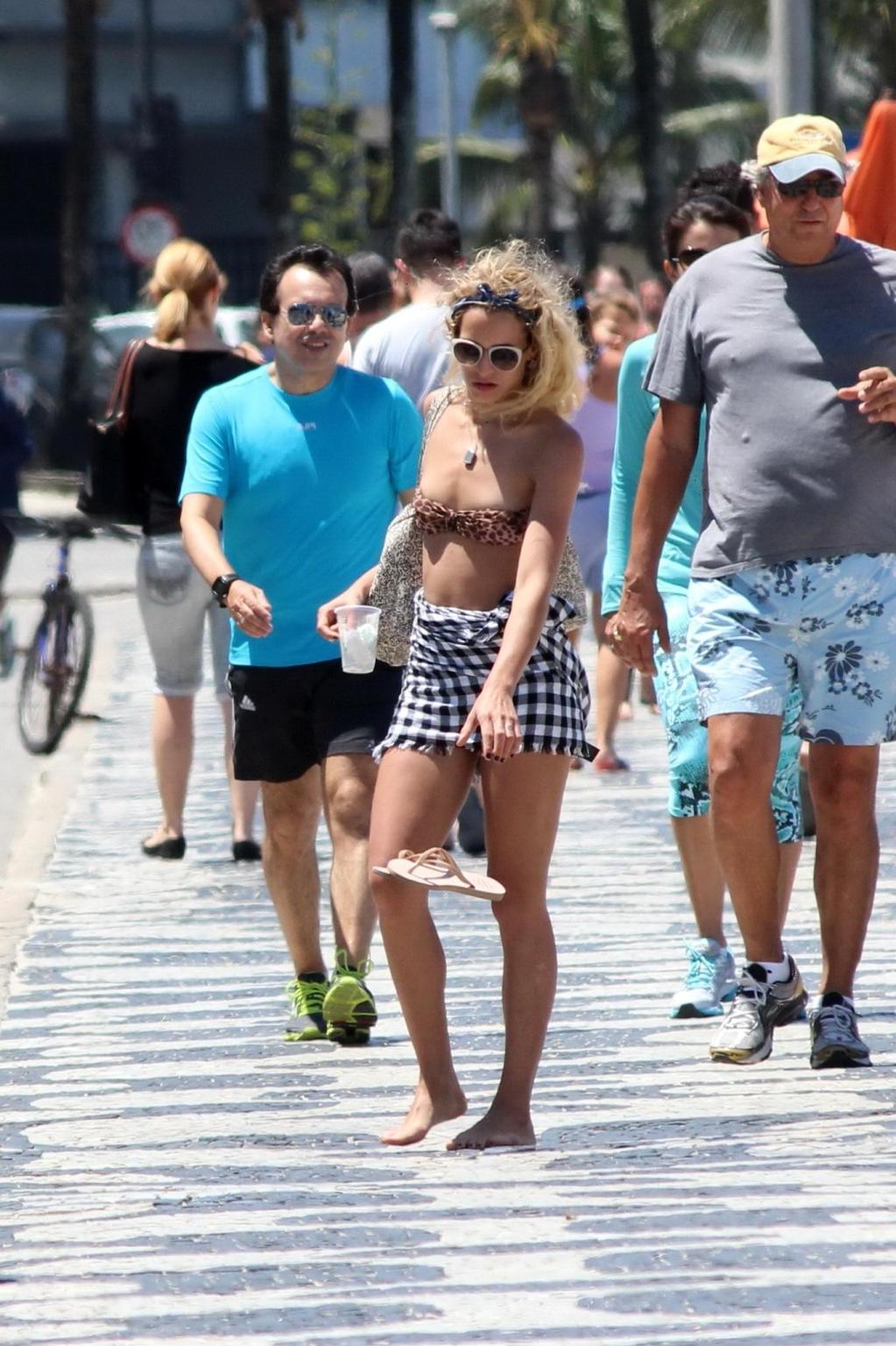 16P Alice Dellal bikini nip slip on a beach in Rio de Janeiro