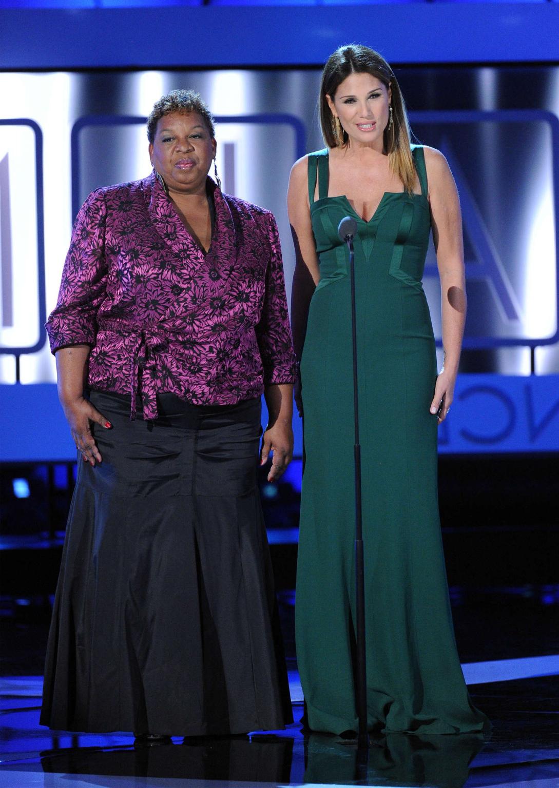 16P Daisy Fuentes showing cleavage at the 2013 NCLR ALMA Awards in Pasadena