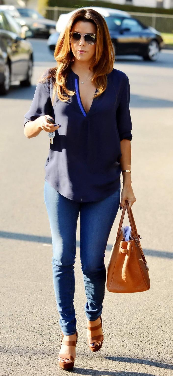 16P Eva Longoria showing cleavage  booty out in Los Angeles
