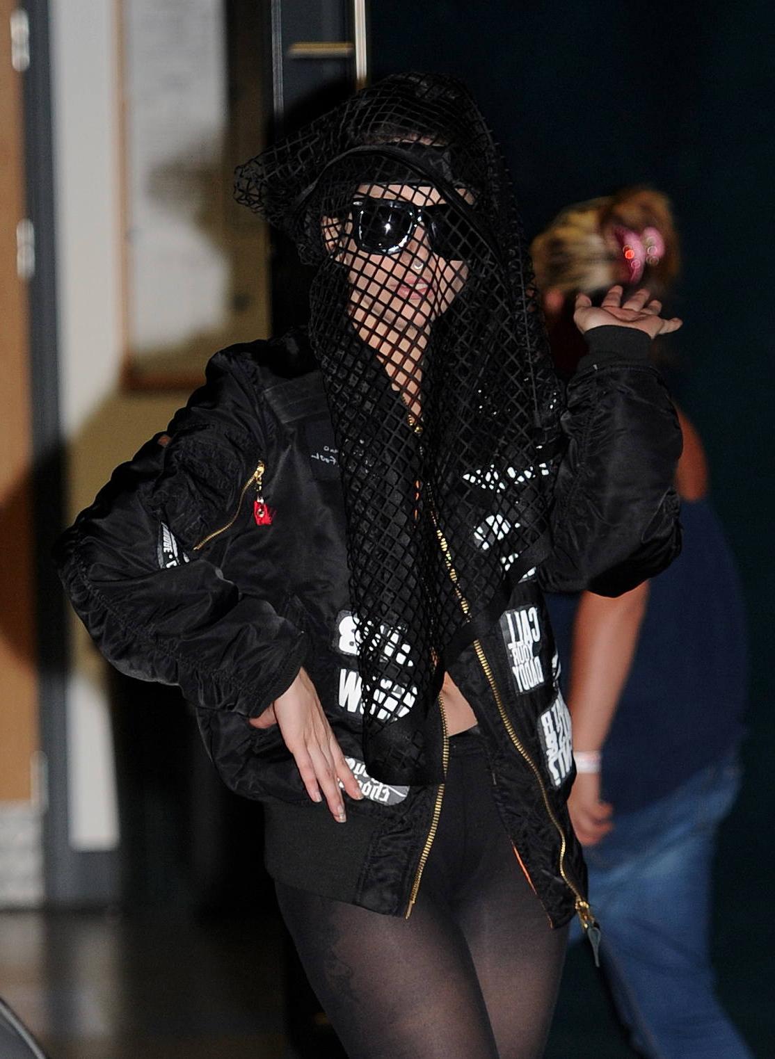16P Lady Gaga wearing thong and pantyhose out in London