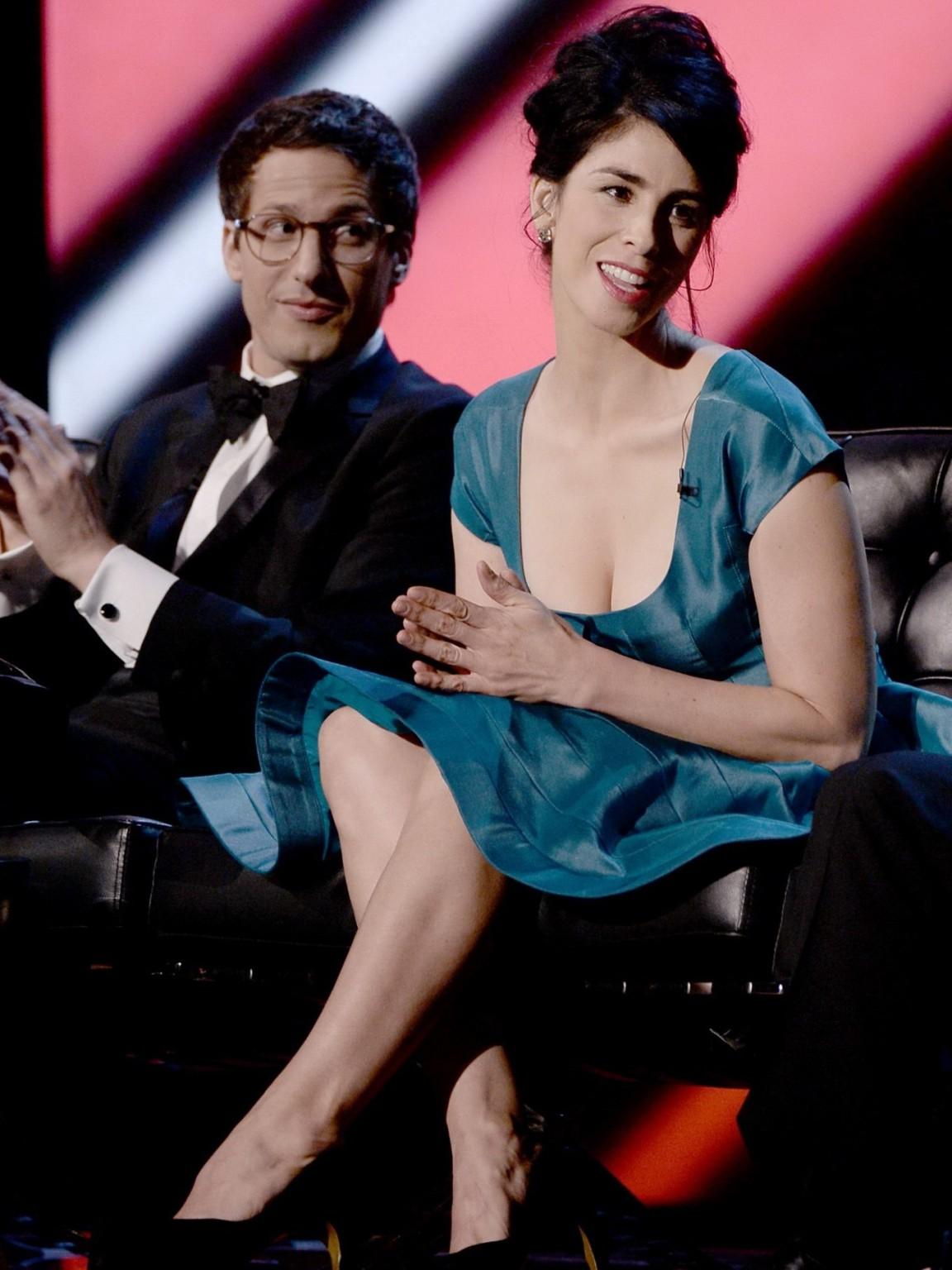 16P Sarah Silverman showing huge cleavage at the Comedy Central's 'Roast of James Fr