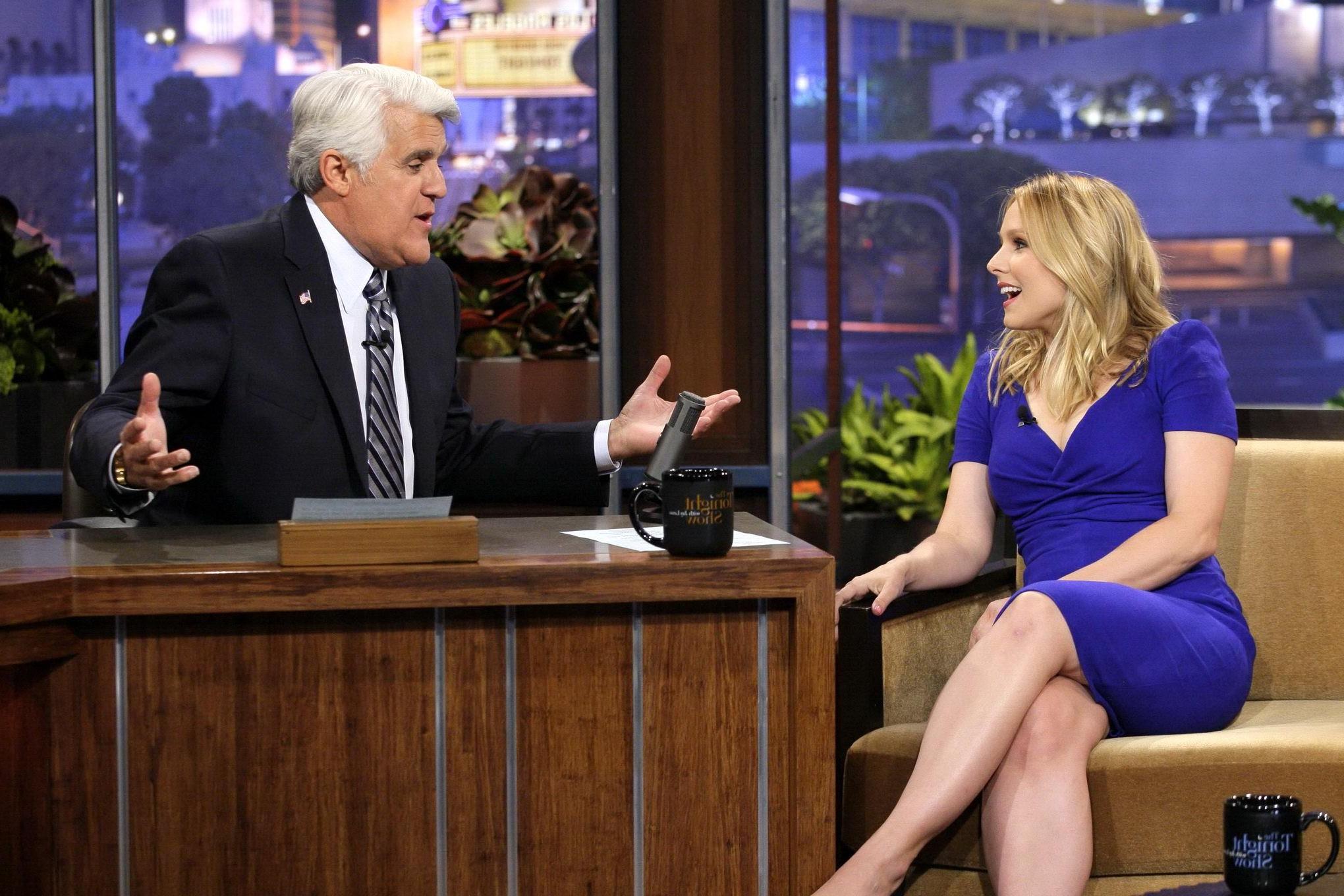 16P Kristen Bell showing cleavage on 'The Tonight Show with Jay Leno' in Burbank