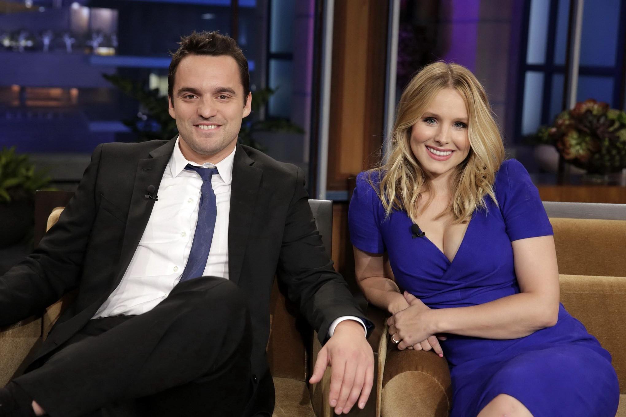 16P Kristen Bell showing cleavage on 'The Tonight Show with Jay Leno' in Burbank