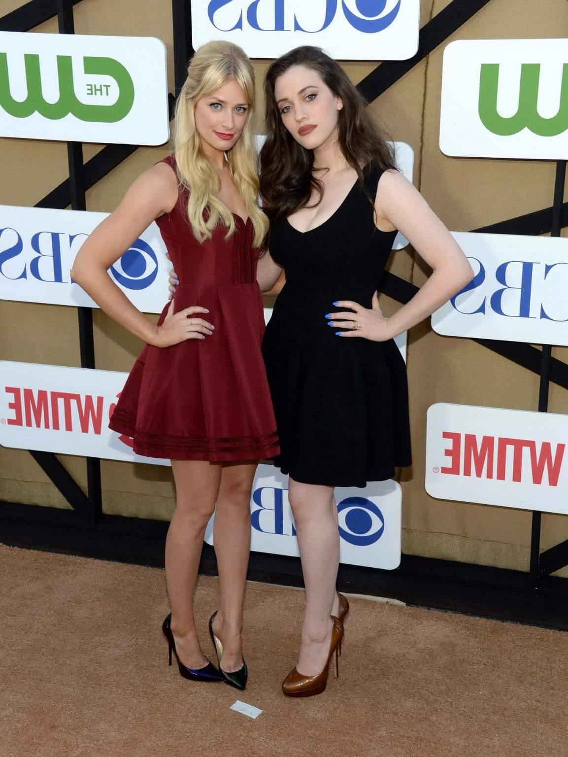 16P Busty Kat Dennings showing cleavage at the 2013 CBS/CW/Showtime Summer TCA Party