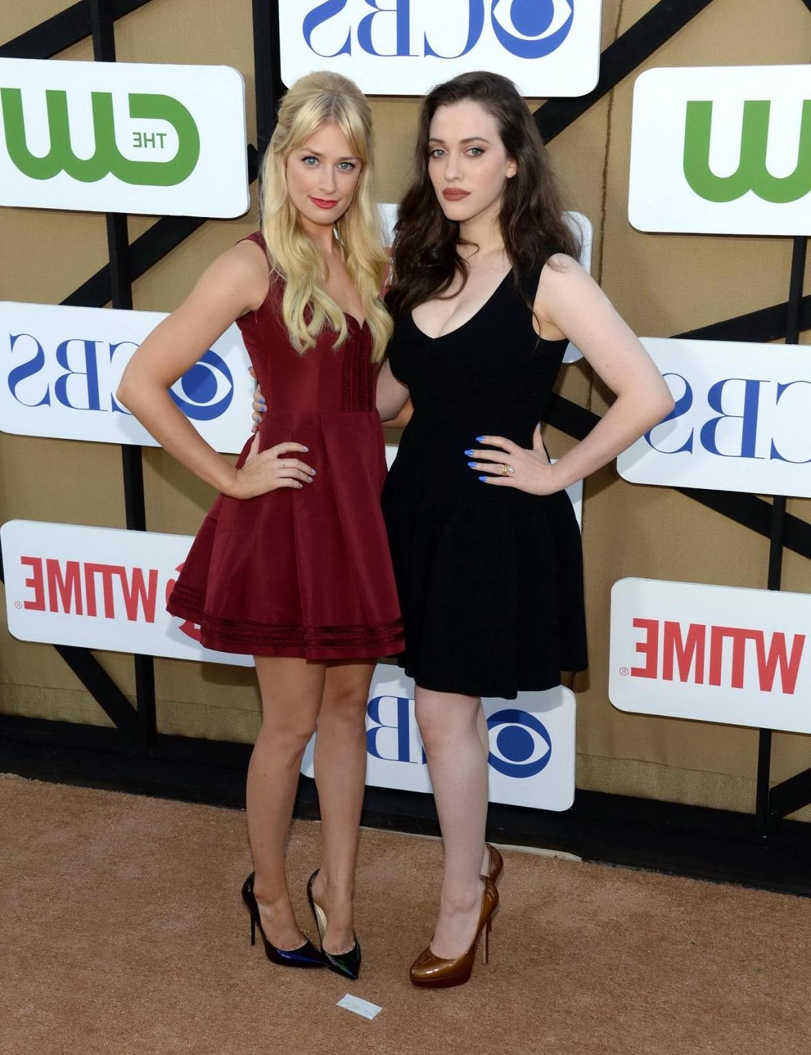 16P Busty Kat Dennings showing cleavage at the 2013 CBS/CW/Showtime Summer TCA Party