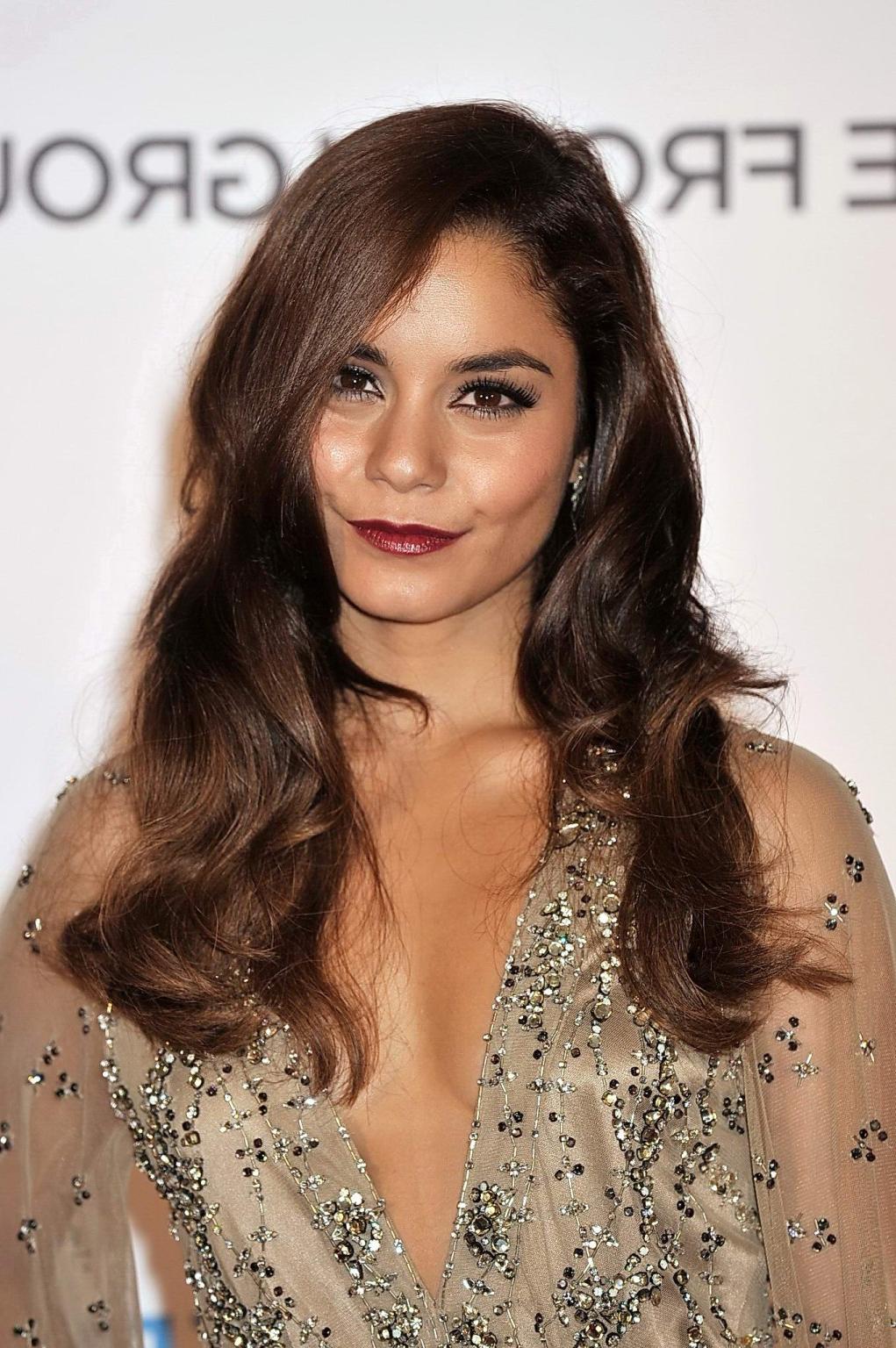 16P Vanessa Hudgens braless showing huge cleavage in a see-through outfit at The Fro