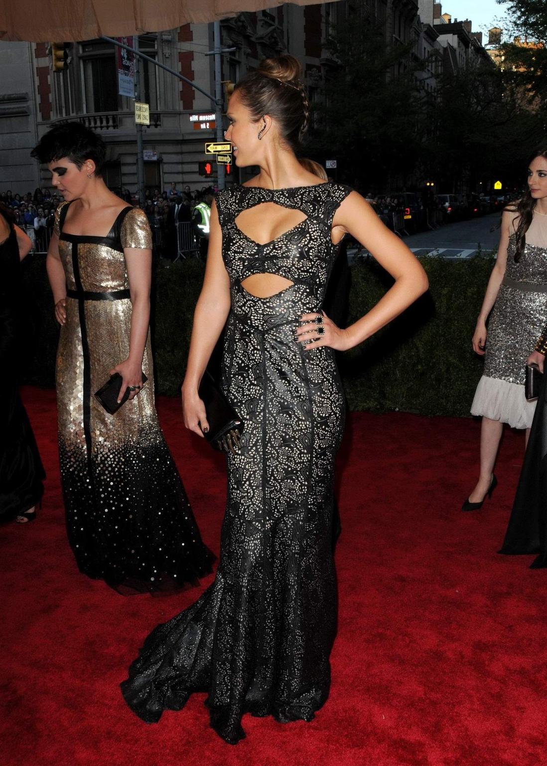 16P Jessica Alba showing cleavage for the 2013 Met Gala at the Metropolitan Museum o
