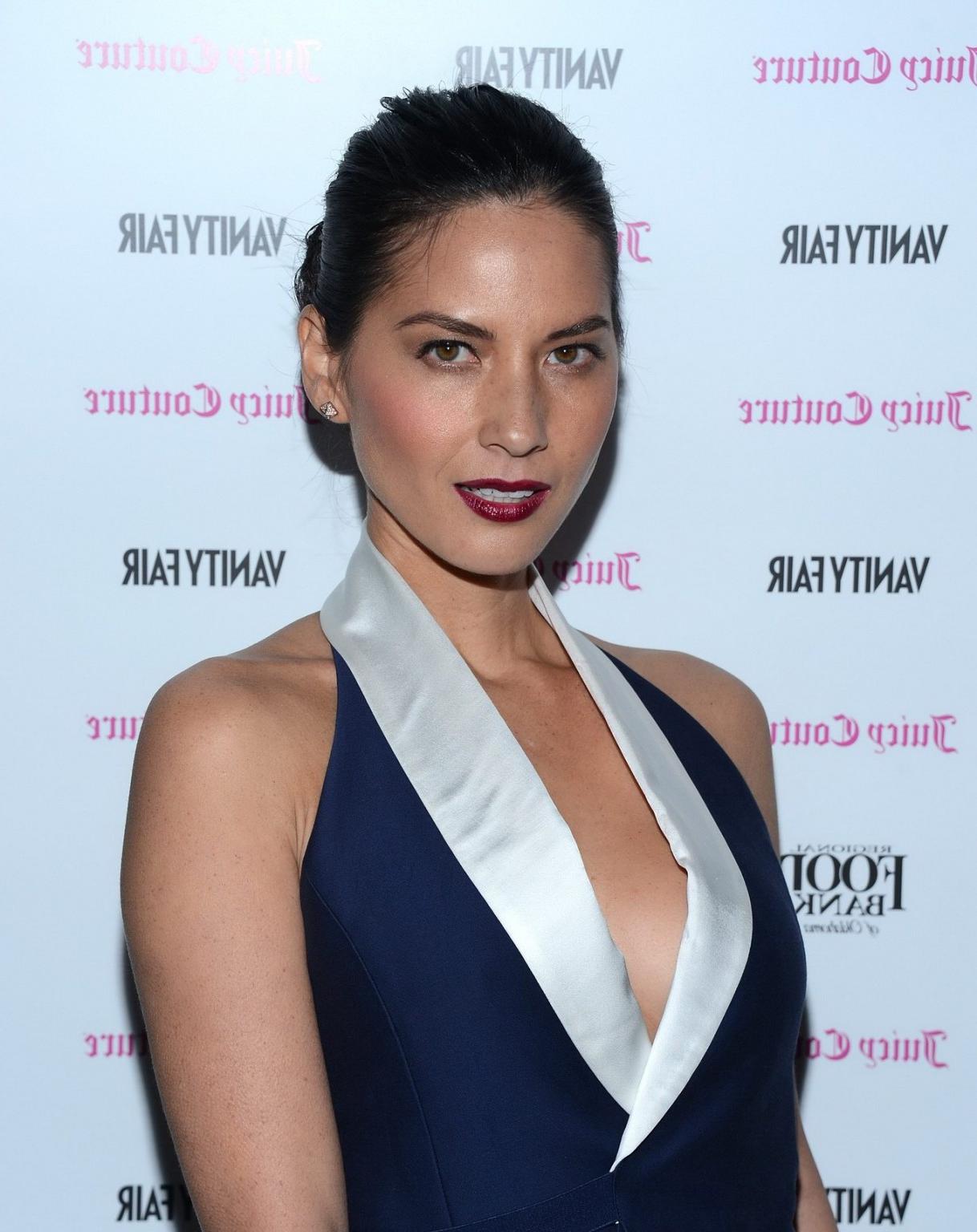 10P Olivia Munn showing huge cleavage at  Vanity Fair  Juicy Couture Celebration of 