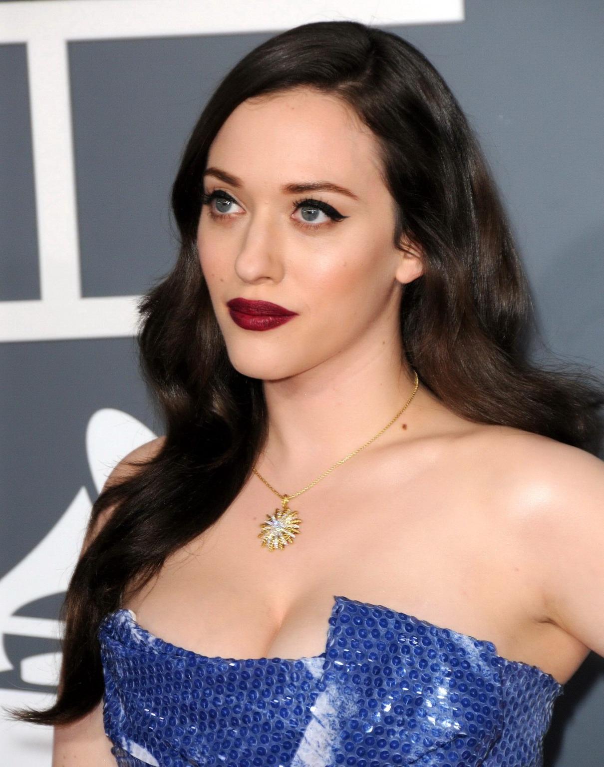 10P Busty Kat Dennings showing huge cleavage at 55th Annual Grammy Awards