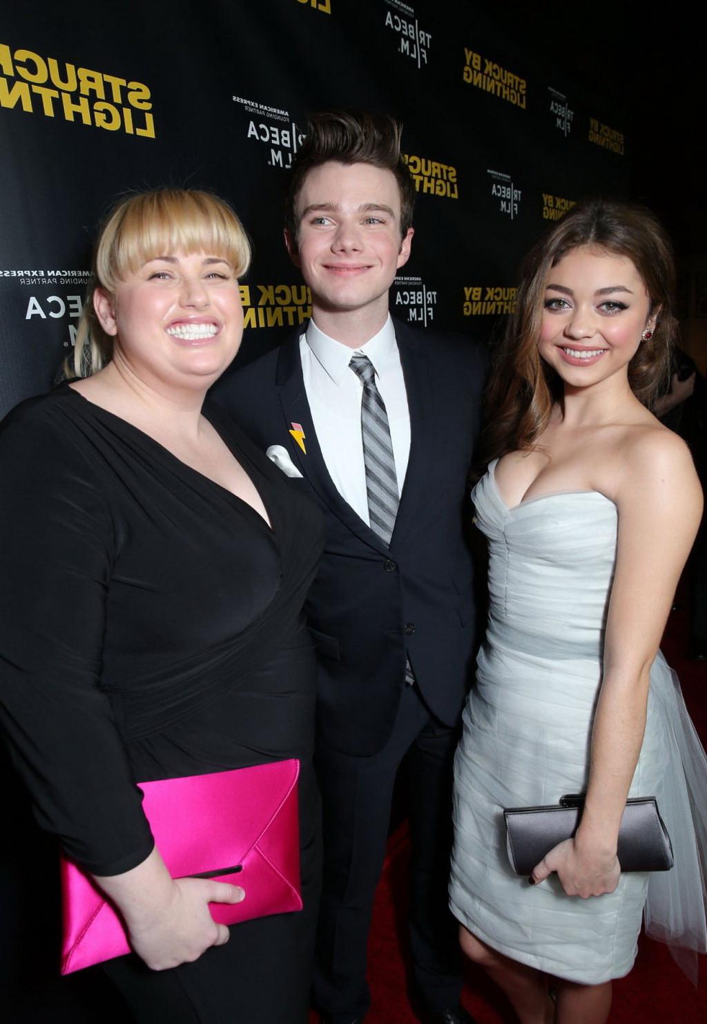 10P Sarah Hyland shows huge cleavage wearing a strapless dress at 'Struck by Lightni
