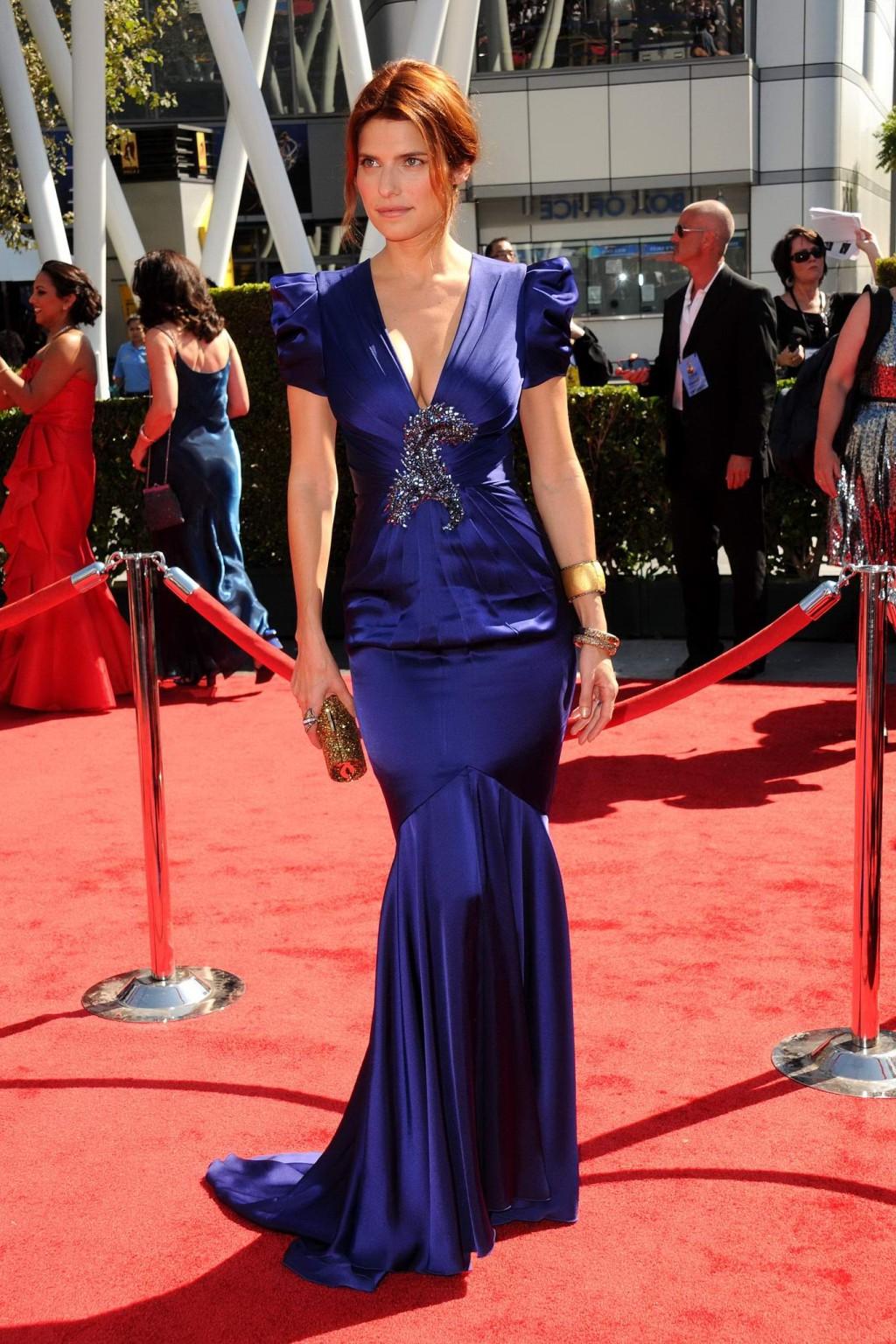 10P Lake Bell showing huge cleavage at  Creative Arts Emmy Awards in LA