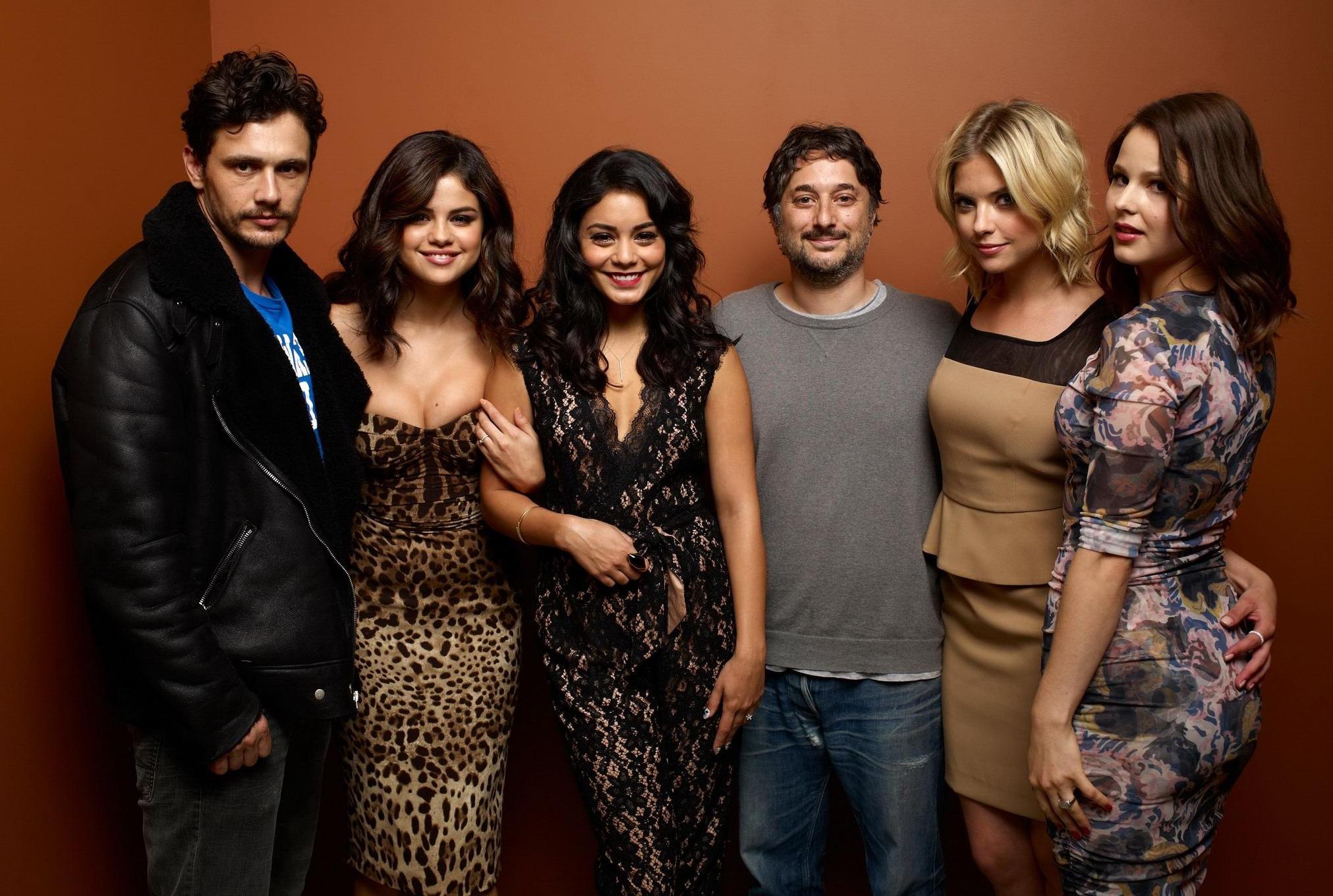 10P Selena Gomez shows huge cleavage wearing a low cut dress for 'Spring Breakers' p