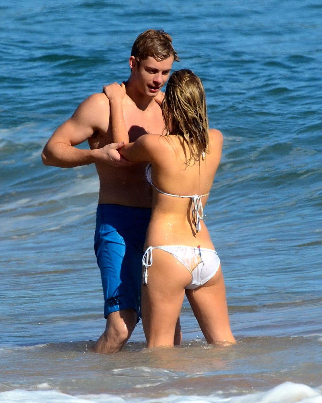 12P Samara Weaving bikini nip slip on the set of 'Home and Away' 