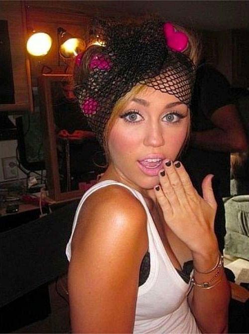 10P Miley Cyrus exposing sexy body and hot ass in underwear