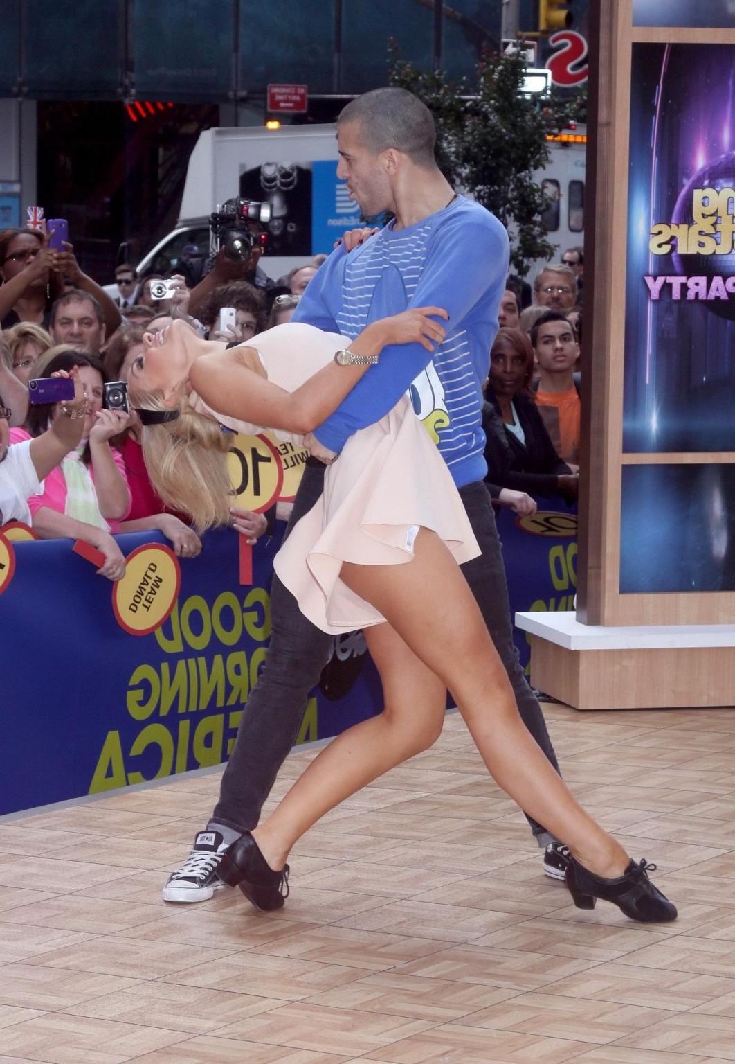 10P Katherine Jenkins flashing her bare ass while dancing on ' Good Morning America'