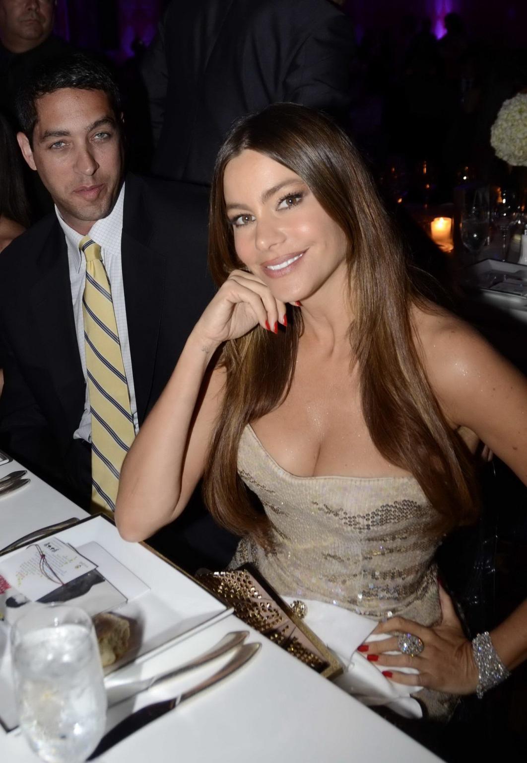 16P Sofia Vergara busty showing huge cleavage at the BeLive anniversary celebration 