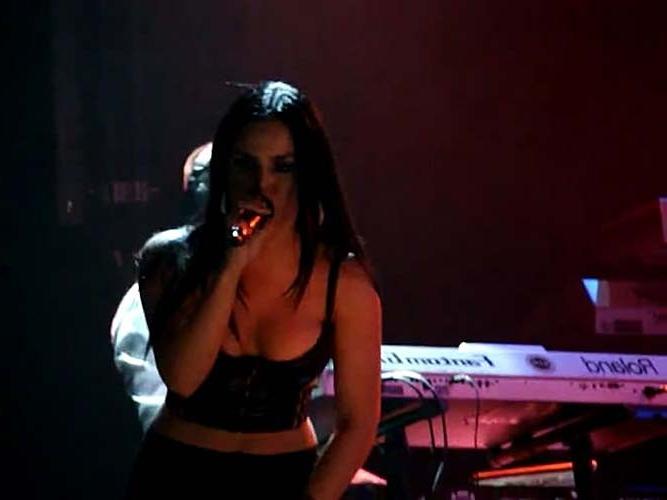 16P Joanna Jojo Levesque exposing her sexy body and nipple slip on stage