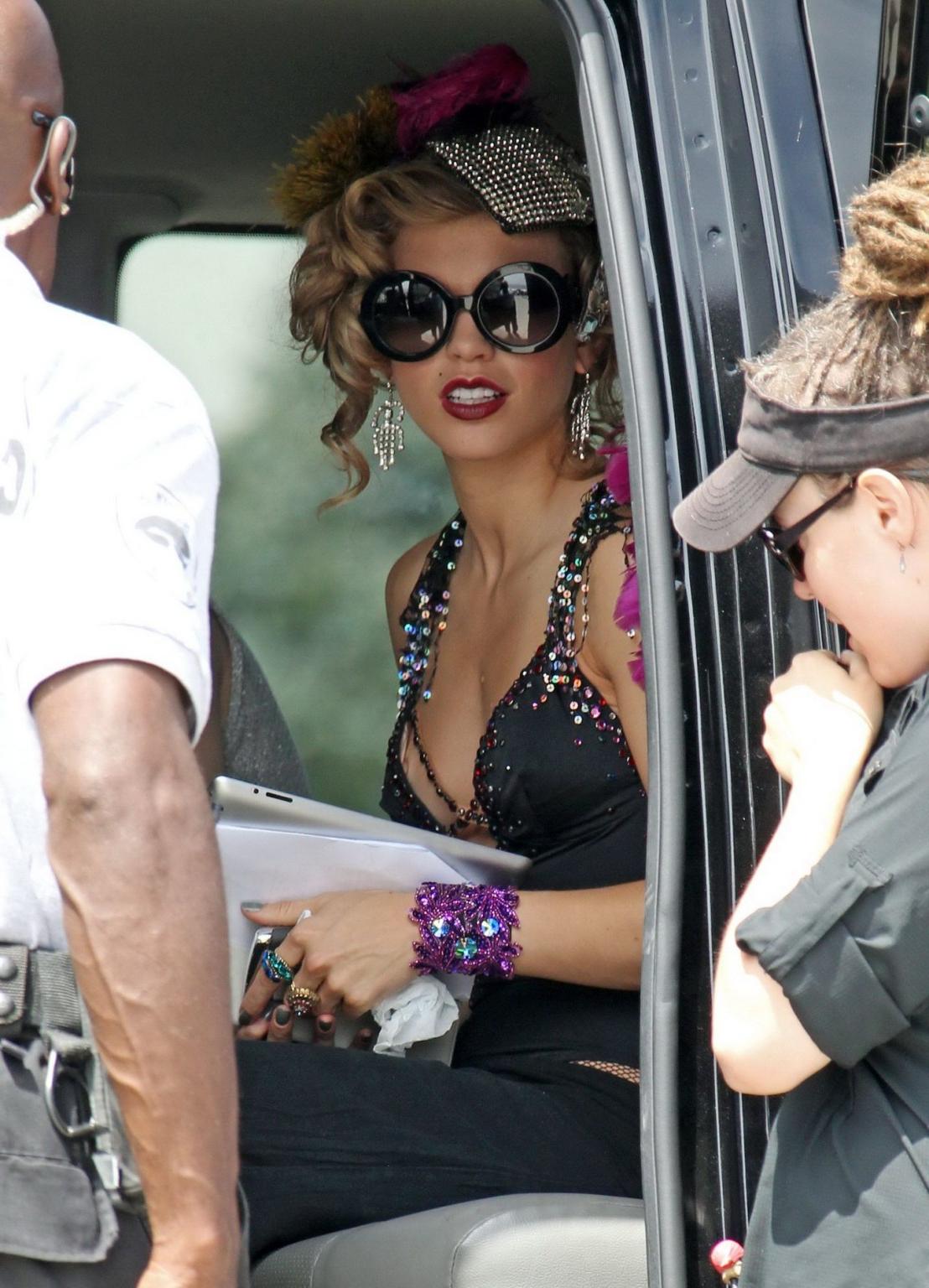 16P AnnaLynne McCord nipple slip on the '90210' set in LA