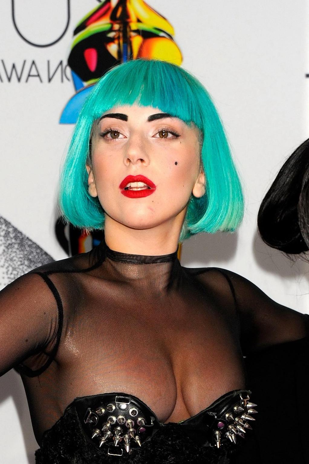 16P Lady Gaga nip slip at 2011 CFDA Fashion Awards in NYC
