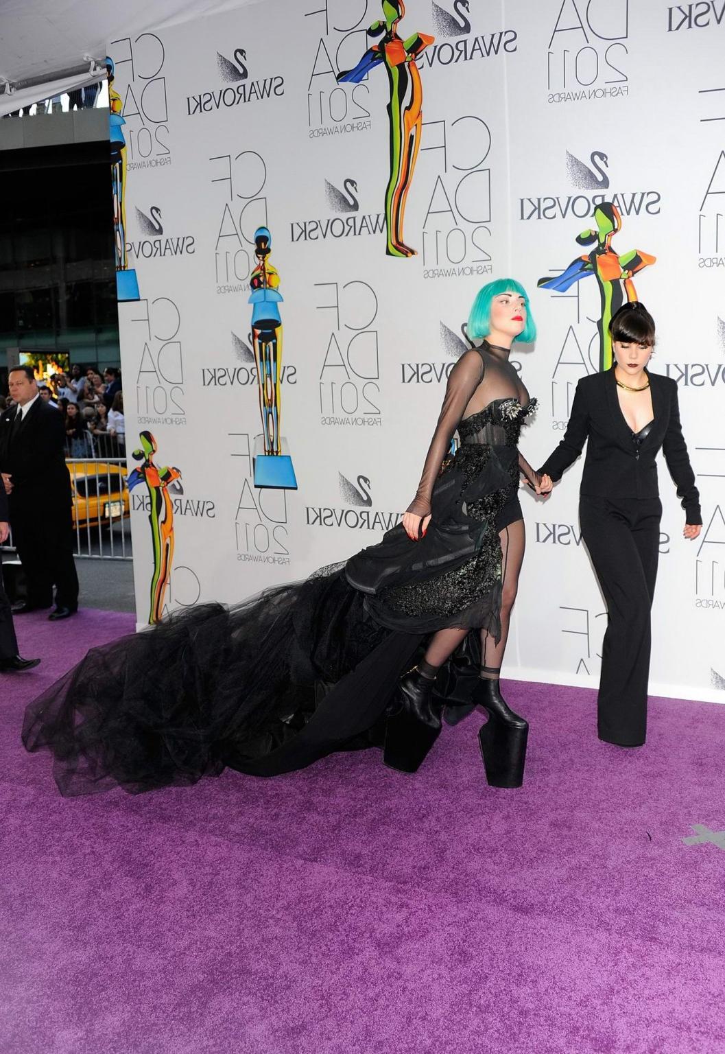 16P Lady Gaga nip slip at 2011 CFDA Fashion Awards in NYC