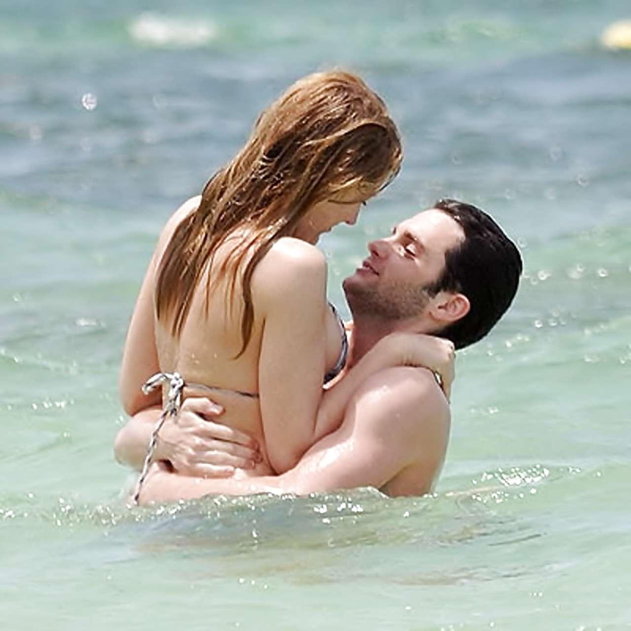 16P Blake Lively nipple slip and sexy in bikini on beach paparazzi pictures and show