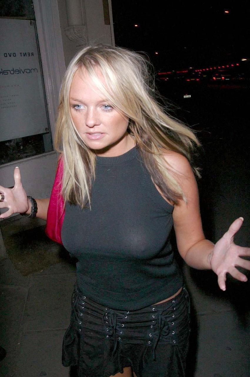 16P Emma Bunton flashing panties upskirt and nipple slip paparazzi shoots