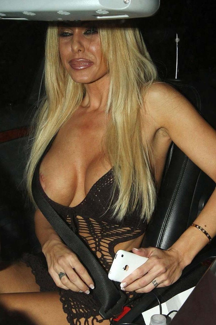 10P Shauna Sand leegy in white mini skirt and nipple slip paparazzi shoots and see t