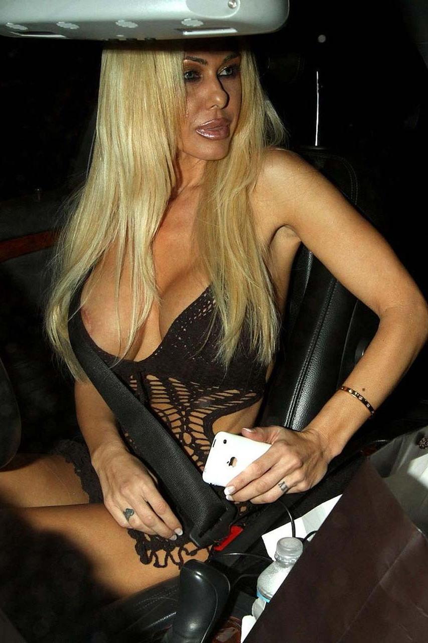 10P Shauna Sand leegy in white mini skirt and nipple slip paparazzi shoots and see t