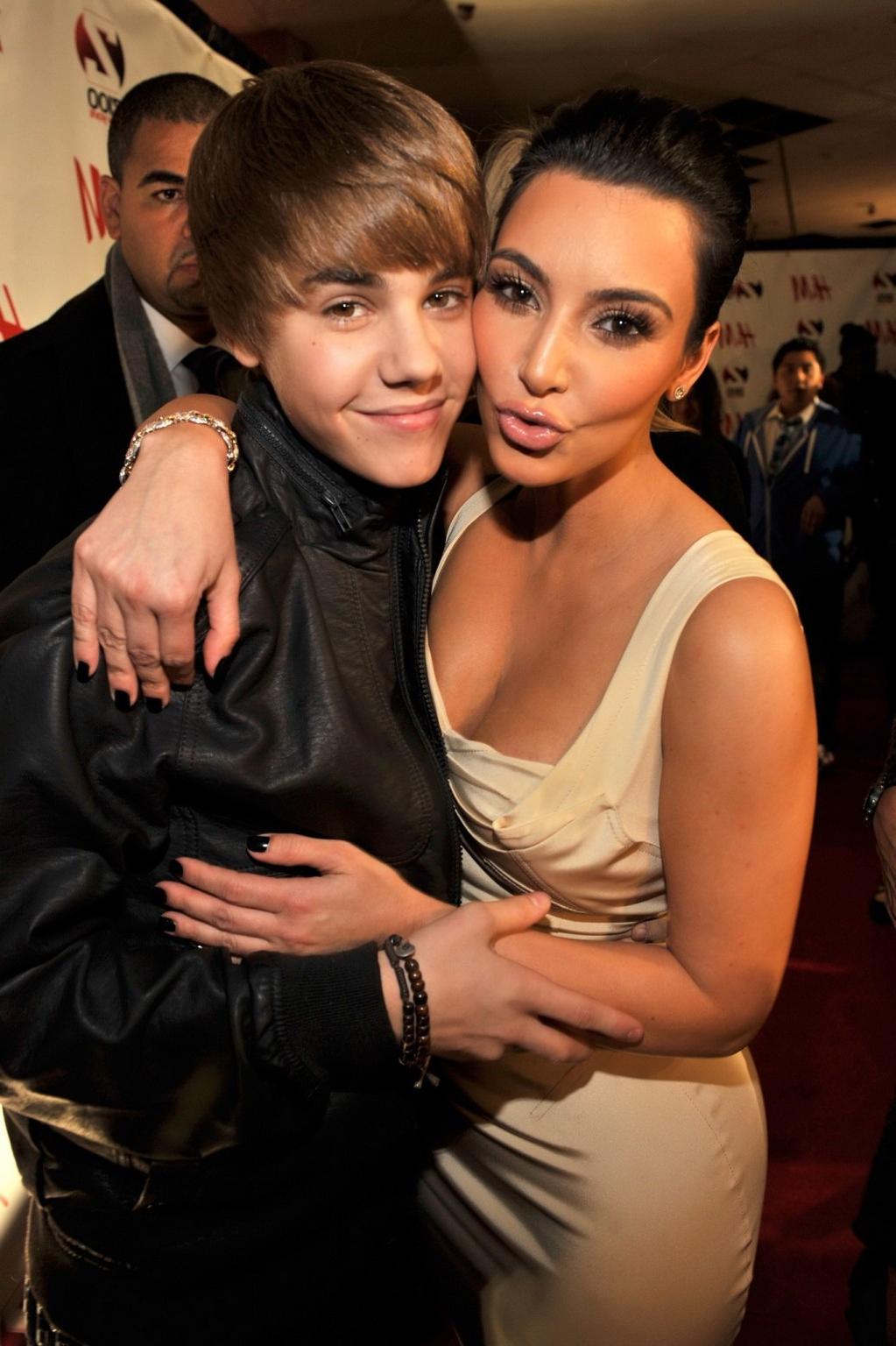 16P Kim Kardashian showing huge cleavage at Z100's Jingle Ball in NYC