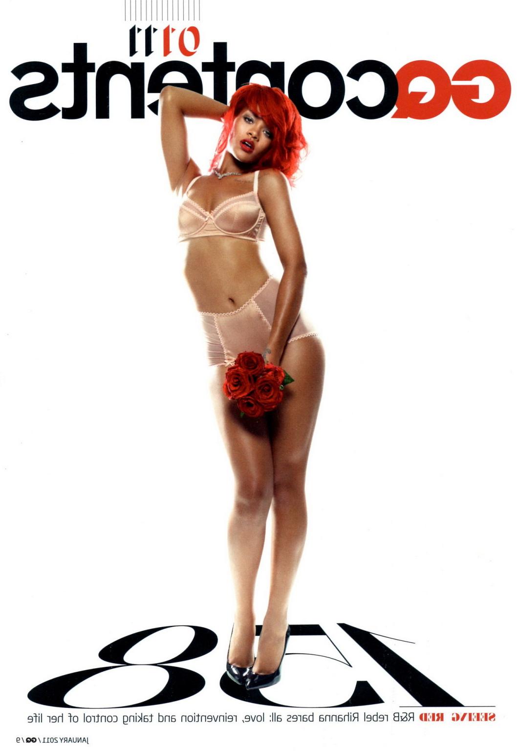 16P Rihanna sexy lingerie photoshoot for British GQ magazine January 2011 issue