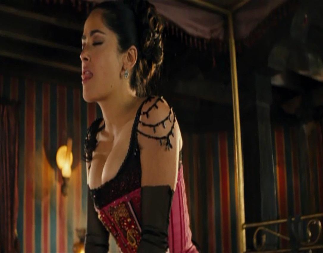 15P Salma Hayek big nude boobs and sexy cleavage