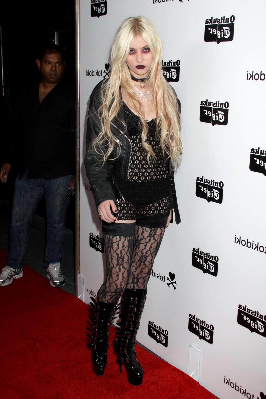 16P Taylor Momsen wearing lace dress  lingerie at the collaboration launch party at 